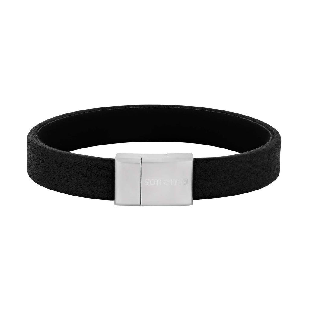 SON armbånd sort kalveskind 19cm