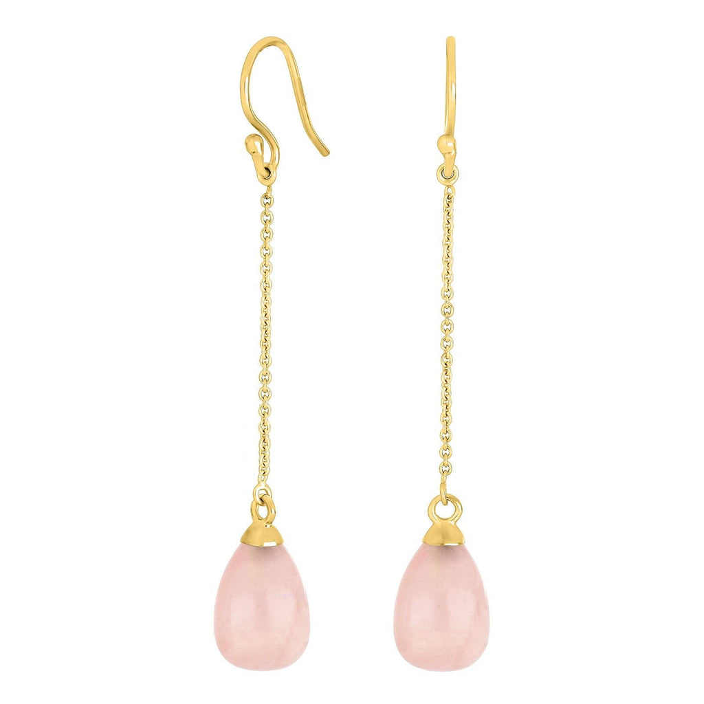 Forgyldt ørebøjler SWEETS52 rose quartz