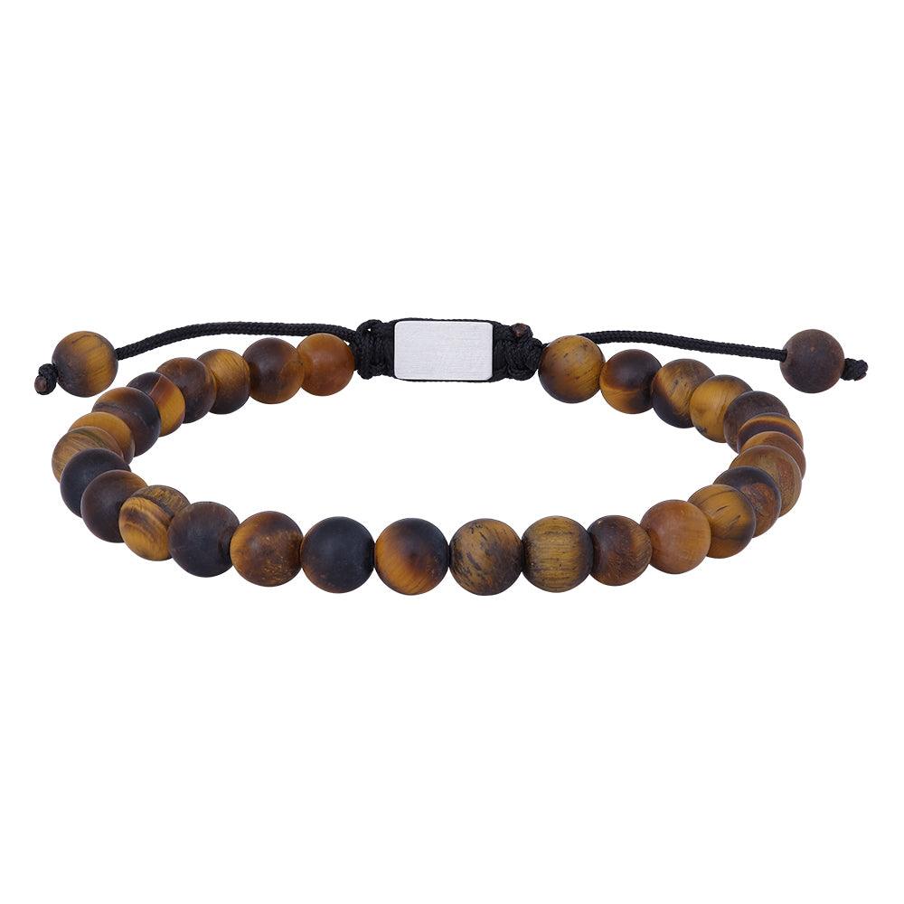 SON armbånd matt yellow tiger eye 19cm - 25cm